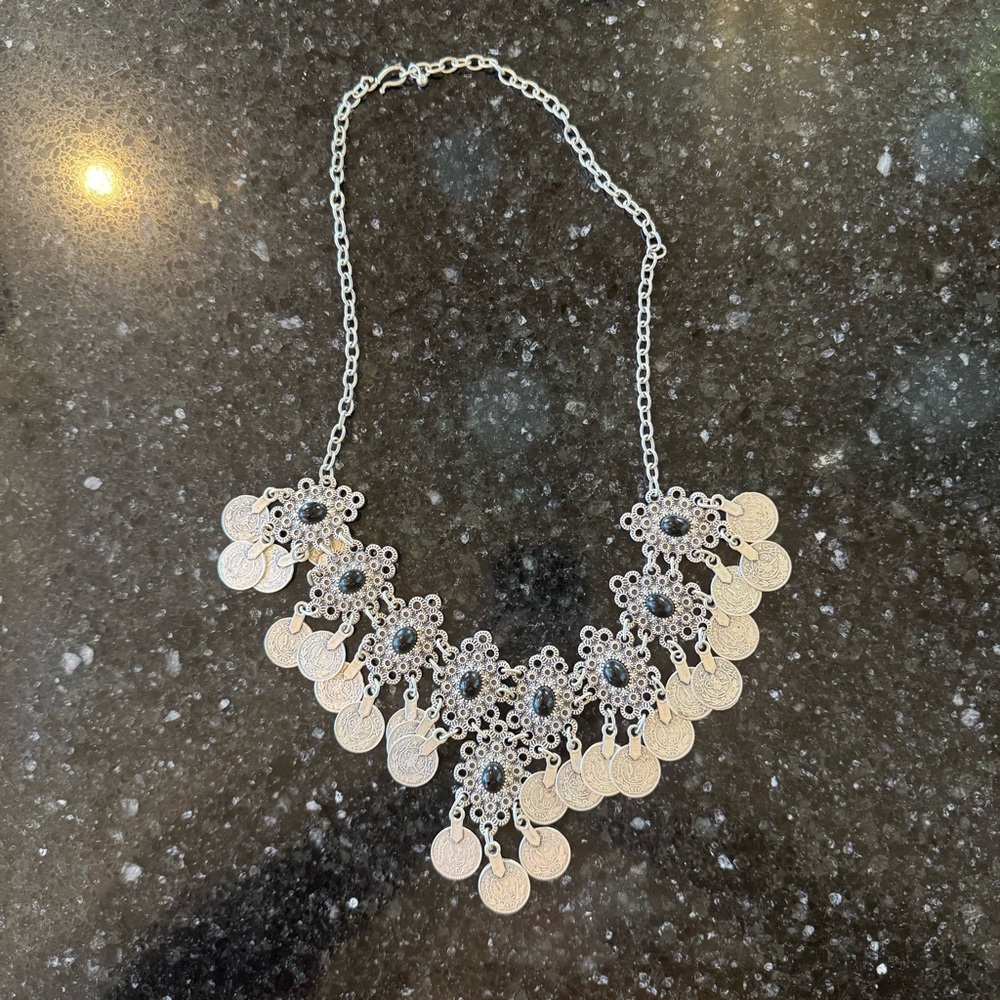 Elegant Silver Statement Necklace